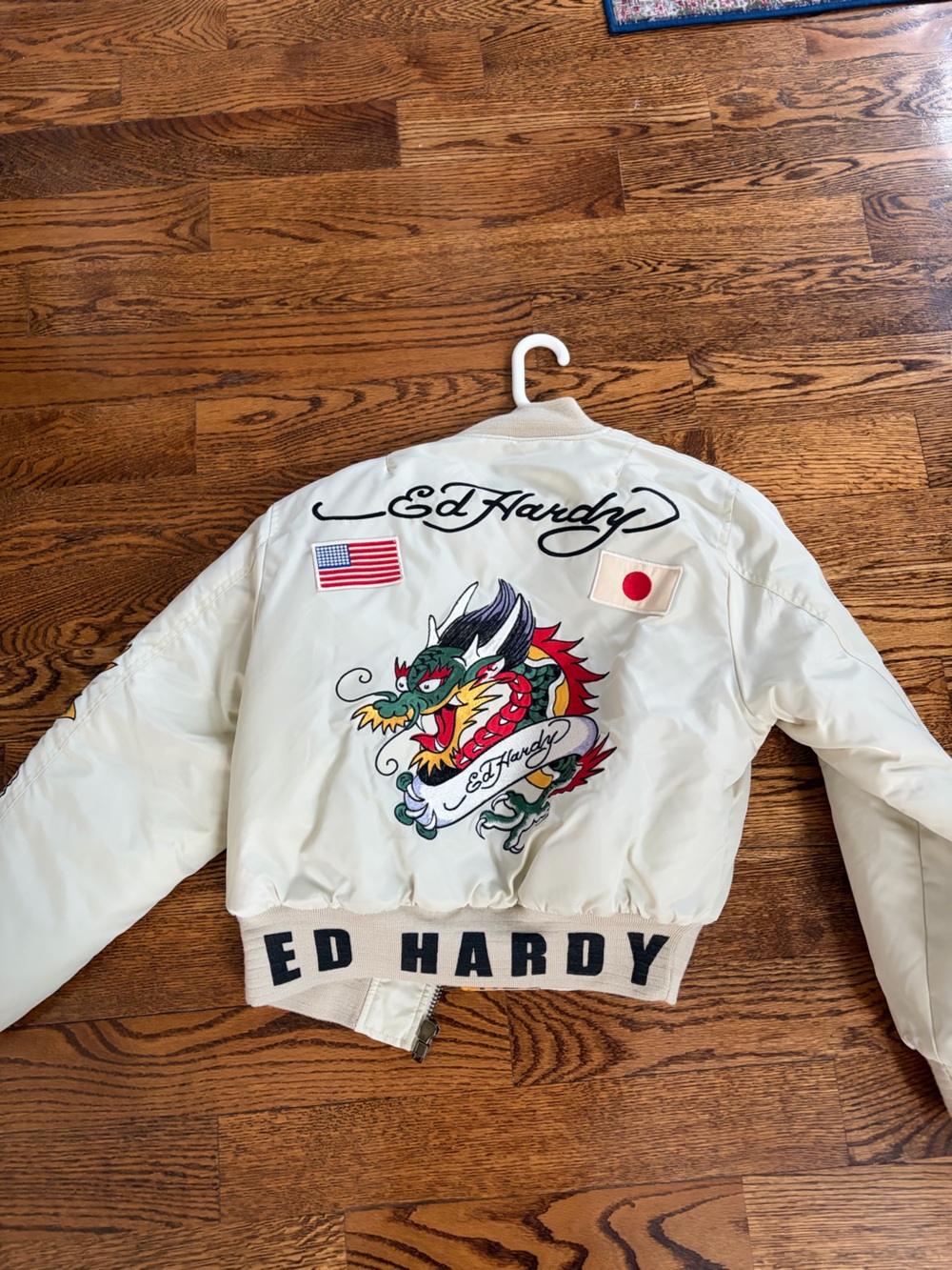 Vintage Ed Hardy Jacket Y2K with Colorful Dragon Embroidery
